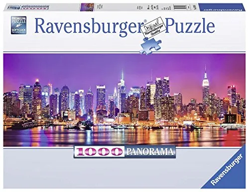 Ravensburger Puzzle, Puzzle 1000 Pezzi, Luci di Manhattan, Formato Panorama, Puzzle per Adulti, Puzzle New York, Puzzle Ravensburger - Stampa di Alta Qualità