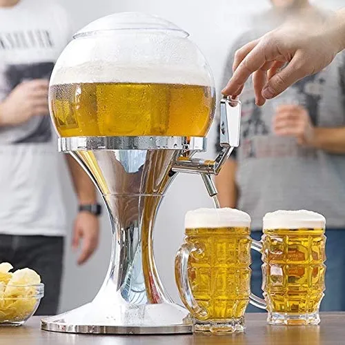 Il nuovo Beer Dispenser spillatore da tavolo di birra fresca alla spina da 3,5 litri senza BPA distributore con vaschetta per il ghiaccio per bibite e bevande fresche giraffa torre caraffa 0059