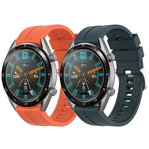 Supore Cinturino Compatibile con Huawei Watch GT2 46mm/Watch GT 46mm/Watch GT Active/Watch 2 PRO/Honor Watch Magic/Galaxy Watch 46mm/Gear S3/Gear 2, Cinturino di Ricambio in Silicone da 22 mm