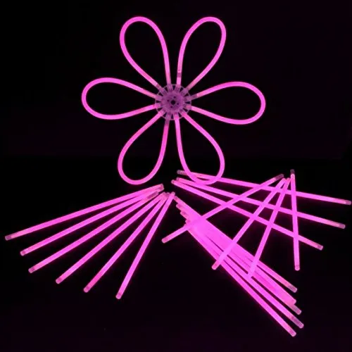 Decotrend-Line-100 Braccialetti Starlight Glowstick Fluo Neon, Colore Rosa, 100102
