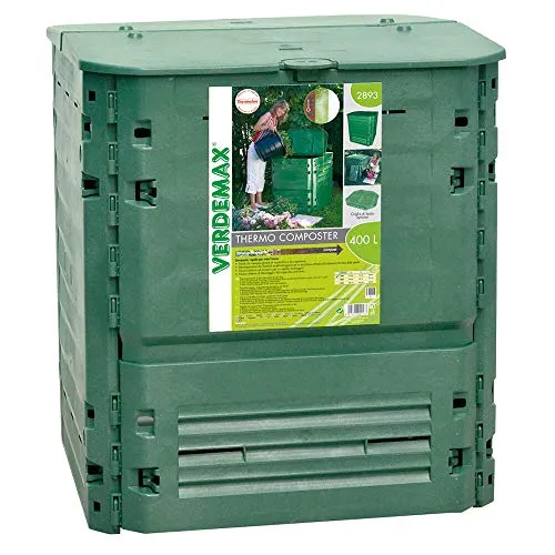 Compostiera da Giardino 400L 74x74xH84cm Rama Thermo-King Verde