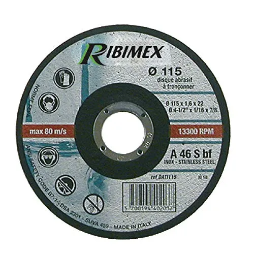 RIBIMEX PRDATM115 Disco a Centro Depresso per Materiali, 115 x 3.2 x 22.2 mm