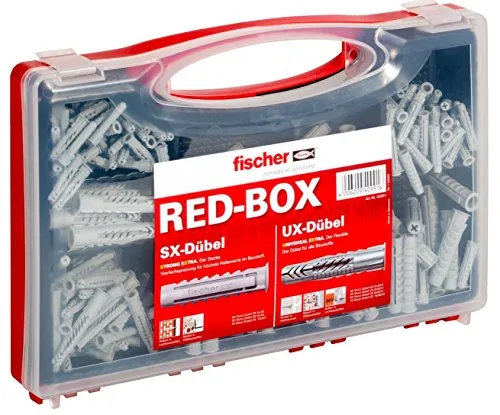 Fischer 040991 Heitronic 48767 Dübelbox SX/UX Rot, Black