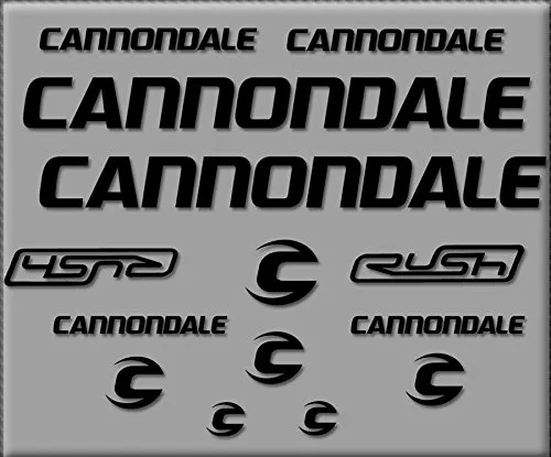 Ecoshirt HC-LSPK-DLSV Adesivi Cannondale Rush R307 Stickers Aufkleber Decals Adesivi, Nero