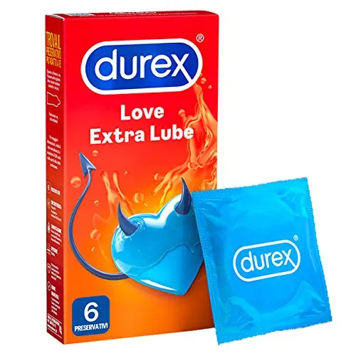 Preservativi Durex Love Extra Lube in Lattice con Forma Easy On - 6 Profilattici