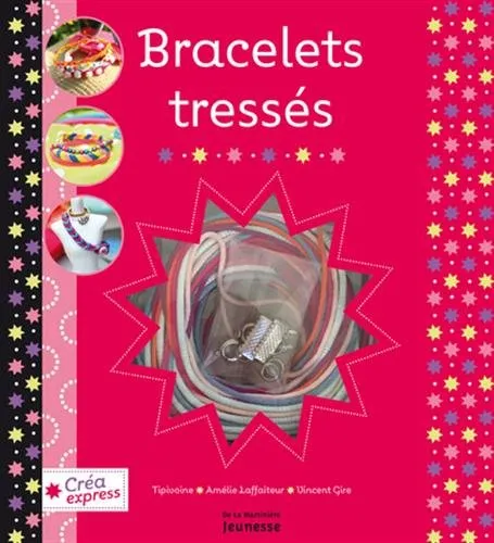 Bracelets tressés : Ce coffret contient 6 cordons en satin ; 2 anneaux, 2 fermoirs à griffes en métal ; 2 fermoirs ronds métal