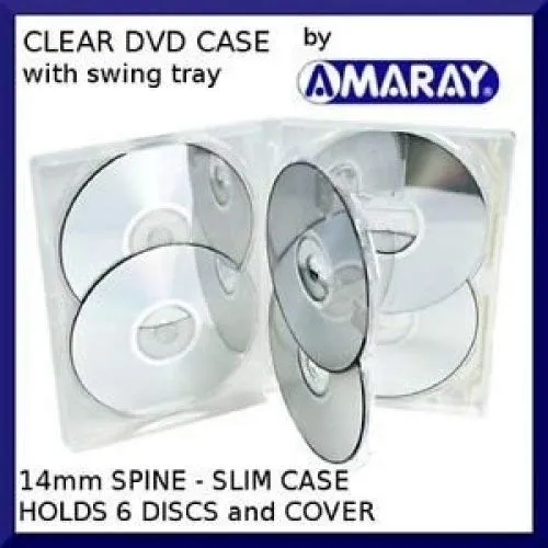 1 x custodia per DVD multi 6 – 6 vie portatutto in trasparente per contenere fino a 6 dischi in Dragon Trading confezione di marca