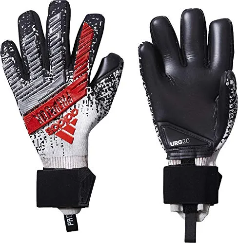 adidas Predator PRO, Goalkeeper Gloves Unisex – Adulto, Silver Met./Black/Hi-RES Red S18, 8.5