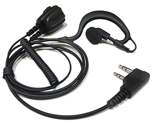 Proxel PJD-1302C Micro-Auricolare con Supporto Cavo SPIRALATO per Kenwood/WOUXUN/POLMAR/BAOFENG