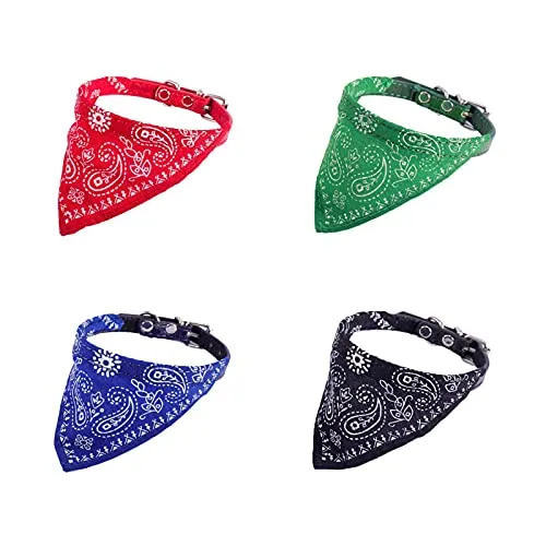 Teegxddy Collare a bandana per cani 4 pezzi con bretelle regolabili, bandana con bretelle regolabili, bandana triangolare di compleanno bandana lavabile per cani con collare cane