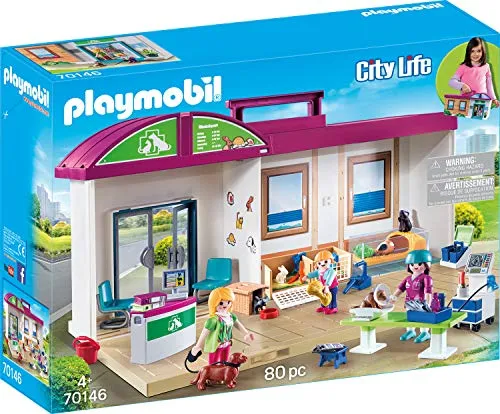 Playmobil City Life 70146 Clinica Veterinaria Portatile per Tutti Gli Amanti degli Animali dai 4 Anni