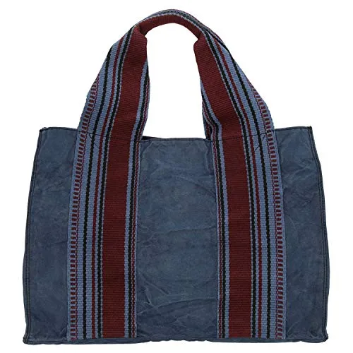 Campomaggi - Borsa shopper 43 cm, colore: Beige/Blu