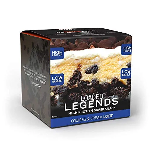 Barrette Proteiche Loaded Legends | Snack Ad Alto Contenuto Proteico E Con Pochi Zuccheri | Ricche Di Fibre | THE PROTEIN WORKS | Panna & Biscotti | 12 Porzioni