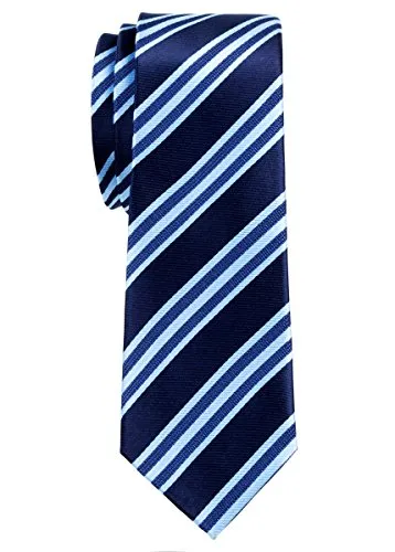 Retreez cravatta Regimental a righe in tessuto microfibra, 5,1 cm, sottile – 6 colori Navy Blue Taglia unica 