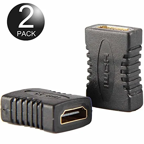 Ganvol - Adattatore di estensione HDMI femmina a femmina, placcato oro, 4 K, 3D, Full HD 1080p