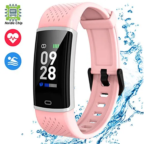 Jogfit Orologio Fitness Tracker Donna Uomo, Smartwatch Cardiofrequenzimetro da Polso Impermeabile Activity Tracker Sport Contapassi Calorie Pedometro Fitness Braccialetto Smartband Bambini Android iOS