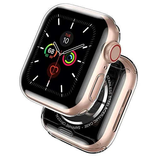 laxikoo [2 Pezzi Cover per Apple Watch 40mm Serie 5 / Series 4, Protezione Schermo iwatch [HD Clear] [Anti-Graffio] Custodia Morbida TPU per Apple Watch Series 5/ Series 4 40mm