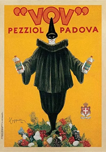 ELITEPRINT - Poster in Formato A3, Motivo: Birre Vintage, Vini e liquori VOV PEZZIOL Liquor, Padova, Italia c1922 di Leonetto Cappiello, 250 g/mq