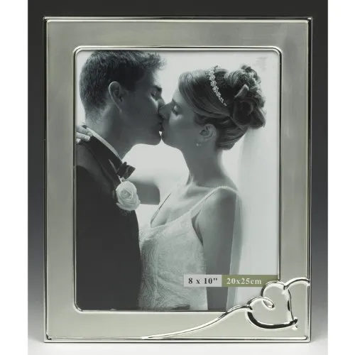 Grande cornice Wedding Photo con l'argento di disegno del cuore / cornice