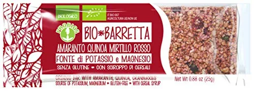 Probios Bio Barretta Amaranto Quinoa Mirtillo Rosso - 20 barrette da 25 gr