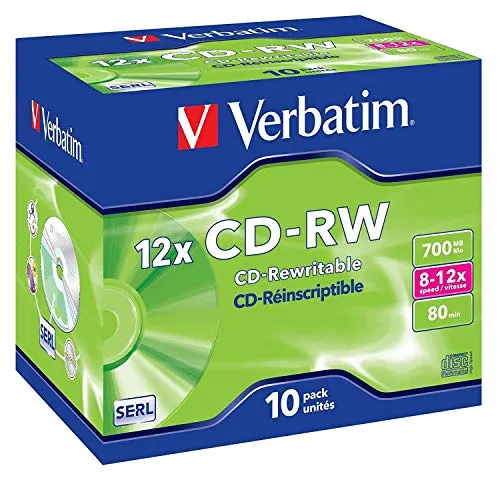Verbatim VB-CRW16JC - blank CDs (CD-RW, 700 MB, 10 pc(s), 80 min, 12x, Jewelcase)