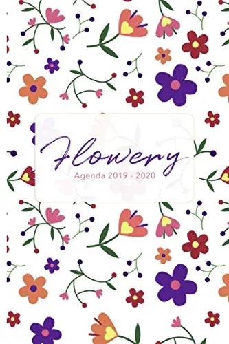 Flowery Agenda - Agenda settimanale 18 mesi 2019 - 2020, diario notebook per scuola, università, lavoro - Planner 15,24 x 22,86 cm