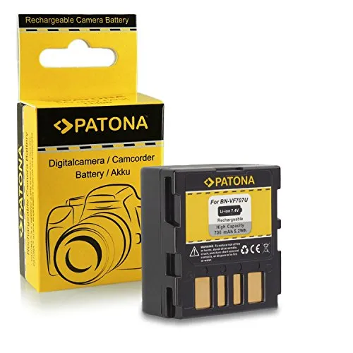 PATONA Batteria BN-VF707U Compatibile con JVC GZ-MC100 GZ-MC200 GZ-MC500