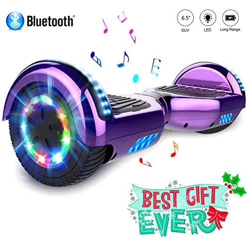 COLORWAY Hover Board Scooter 6.5",con Bluetooth, Self Balance Scooter Elettrico, Monopattino Elettrico (Purple-LED)