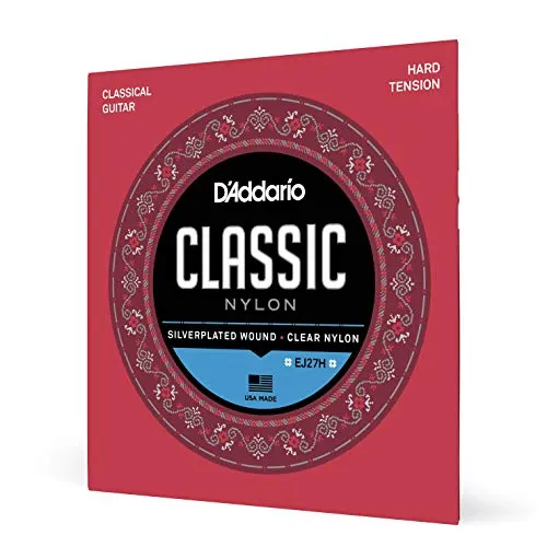 D'Addario Corde Chitarra Classica | EJ27H | Classic Nylon | Corde per Chitarra Classica | Forte Tensione | 1 Pacchetto