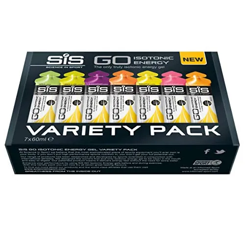 Sport Science SIS Go Isotonic Energy Gel Variety, 60 ml, Confezione da 7 Pezzi