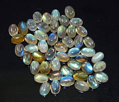 Jewel Beads Natural Beautiful jewellery 4x6 mm Lot of Stunning 49 Pieces Labradorite Briolette Cab oval shape calibrated Loose GemstoneCode:- JJBB-22205