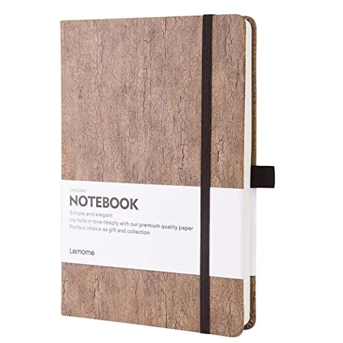 Taccuino Righe / Diario - Ruled Notebook Ecologico con Copertina Rigida in Sughero Naturale con Carta Spessa Premium - A5 (5x8) Notebook Classico Rilegato - Lemome