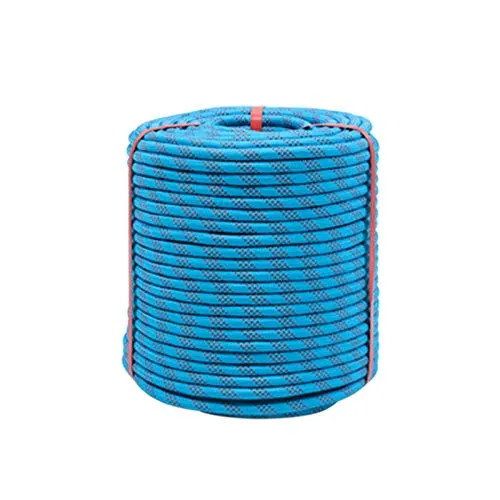 HWhome Multicolore 10mm/12mm/14mm/16mm/18mm Corda for Arrampicata All'aperto, Adventure Rappelling Rope, Corda Statica Salvavita, Adventure Rope, Camping Rescue, Corda in NY(Size:10mm-50m,Color:Blu)