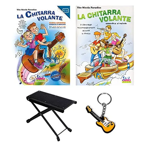 La Chitarra Volante - I° volume, La Chitarra Volante - Appendice al metodo, Poggiapiede e portachiave ffalstaff ® in Omaggio