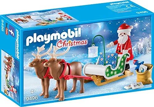 Playmobil Christmas 9496, Giocattolo Slitta di Babbo Natale con Renne