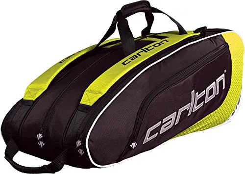 Dunlop – Borsa Badminton Carlton PRO Player 3 Pockets Thermo Bag, Unisex, Badmintontasche Carlton PRO Player 3 Pockets Thermo Bag, Giallo/Nero, Taglia Unica