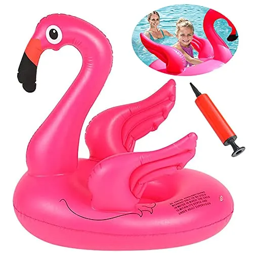 BESLIME Fenicottero Gonfiabile e Galleggiante Salvagente Piscina Galleggiante per Bambini e Adulti Giocattolo Estate Gonfiabile, Rosa (60 * 48 * 45cm)