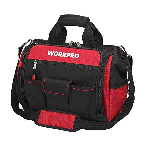 WORKPRO Borsa Porta Utensili da Lavoro 16”, 39 Tasche Borsa per Attrezzi con Tracolla Regolabile