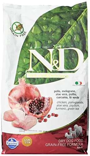 N&d low grain N&D N& d Grain Free con Pollo e Melograno Secco Cane kg. 2,5, Multicolore, Unica, 2500 unità