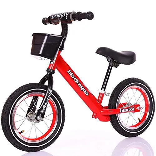 DFSSD Balance Bike con Front Bagagli Carrello 12' 'Acciaio al Carbonio Telaio, Senza Pedale Walking Formazione Biciclette, per 2-6 Anni di età i Bambini e per i più Piccoli,Rosso