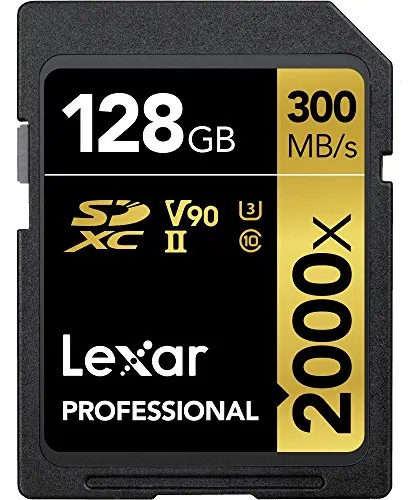 Lexar Professional Scheda SDXC, 128 GB, Velocità fino a 300 MB/s, 2000x, UHS-II/U3, con Lettore USB 3.0