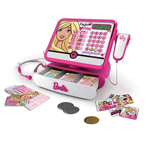 Grandi Giochi. Registratore di Cassa Compatibile con Barbie Giocattolo 3+