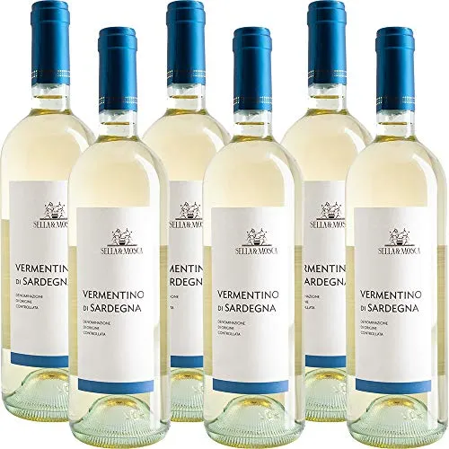 Vermentino di Sardegna | Sella e Mosca | Vino Bianco della Sardegna | 6 Bottiglie 75Cl | Idea Regalo