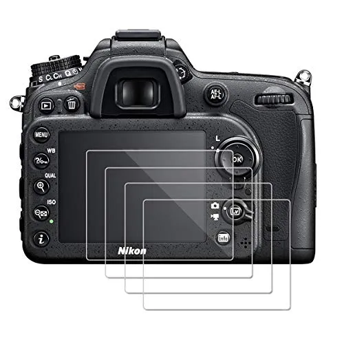 (Pacco da 4) OOTSR Proteggi Schermo per Nikon D7100 D7200 D800 D800e D810 D750 D610 D600 D500 Protezione in Vetro Temperato [Installazione Facile]