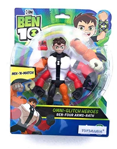 TOYSMANIA Ben Ten Omni Glitch Heroes - Ben Four Arms - Rath è Una Fusione di Alieni Originale