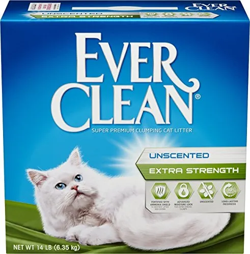 Ever Clean - Lettiera per gatti extra resistente, non profumata, 14 Pounds, Forza extra, 1