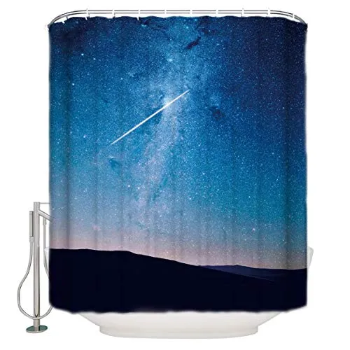 Zyduslio Modern Home Bathroom Decoration Shower Curtain The Meteor On The UniverseDurable Waterproof Fabric Eco Friendly Polyester Bath Curtains with Hooks 60X72 inch