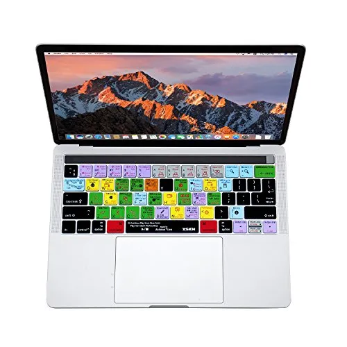 XSKN Ableton Live Cover per tastiera in silicone con collegamento in inglese per Apple MacBook 13 pollici / 15 pollici (A1706 e A1707) con barra multi touch, UE US layout universale