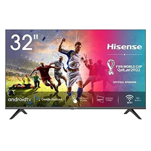 Hisense 32AE5600FA Smart TV Android, LED HD Ready 32", Design Slim, USB Media Player, Tuner DVB-T2/S2 HEVC Main10, Bluetooth