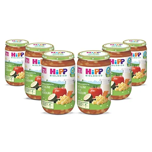 HiPP - Pappa Pronta Completa Bio, Ditalini alle Verdure, per Bambini, 6 Confezioni da 250 gr